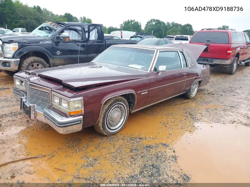 1983 Cadillac Deville VIN: 1G6AD478XD9188736 Lot: 42949223