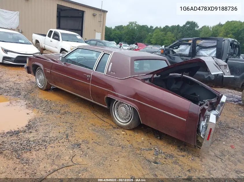 1983 Cadillac Deville VIN: 1G6AD478XD9188736 Lot: 42949223