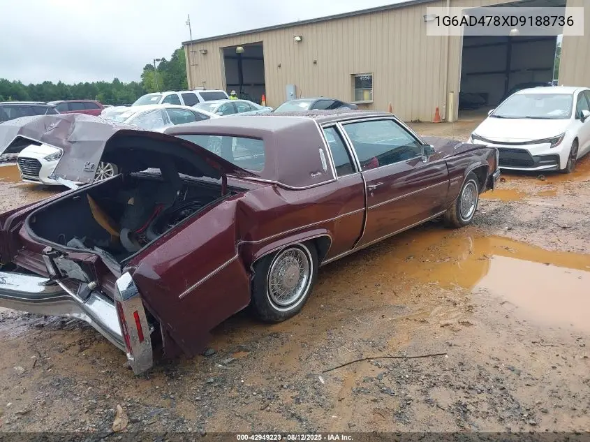 1983 Cadillac Deville VIN: 1G6AD478XD9188736 Lot: 42949223