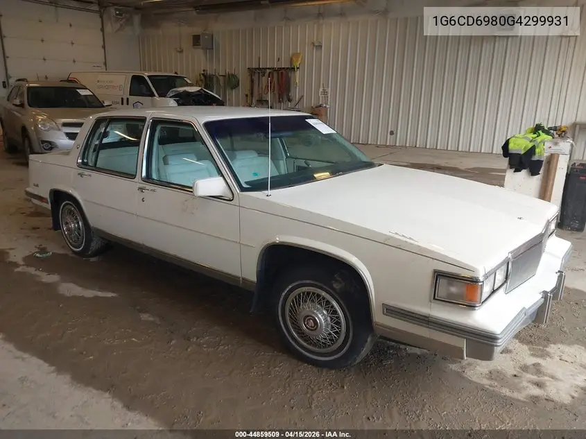 1986 Cadillac Deville Fleetwood VIN: 1G6CD6980G4299931 Lot: 44859509