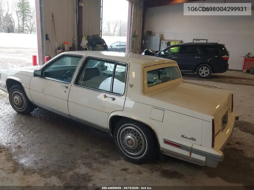 1986 Cadillac Deville Fleetwood VIN: 1G6CD6980G4299931 Lot: 44859509