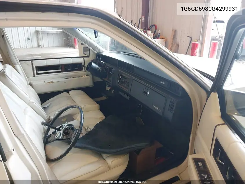 1986 Cadillac Deville Fleetwood VIN: 1G6CD6980G4299931 Lot: 44859509