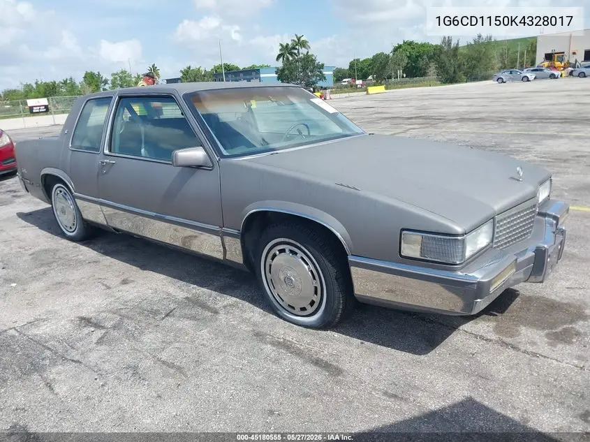 1989 Cadillac Deville VIN: 1G6CD1150K4328017 Lot: 45180555