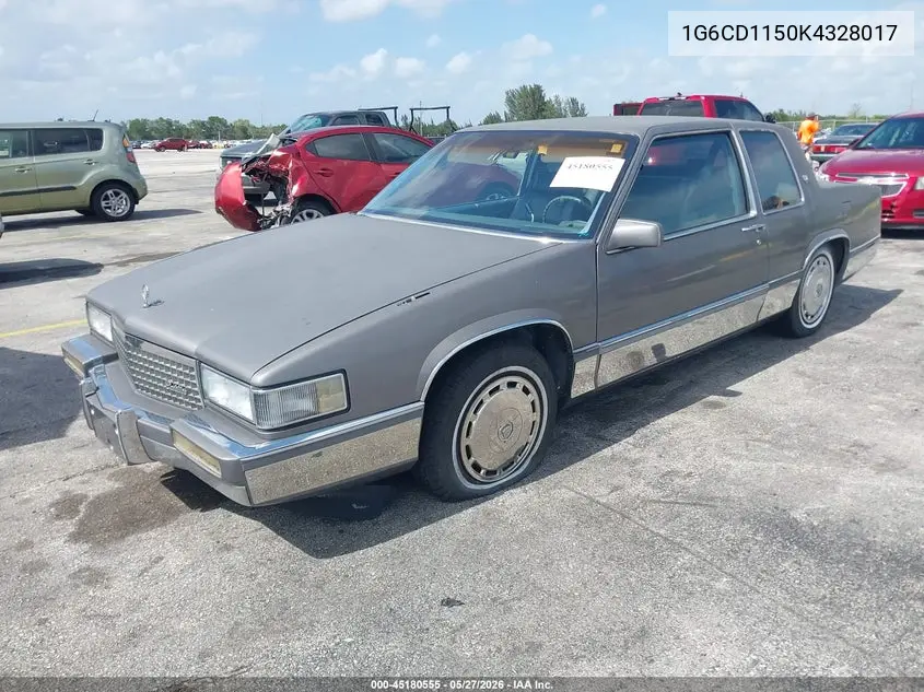 1989 Cadillac Deville VIN: 1G6CD1150K4328017 Lot: 45180555
