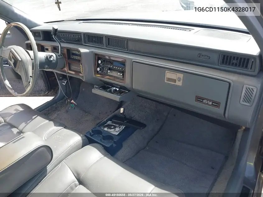 1989 Cadillac Deville VIN: 1G6CD1150K4328017 Lot: 45180555
