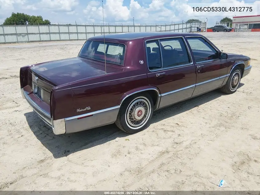 1990 Cadillac Deville VIN: 1G6CD5330L4312775 Lot: 45374256