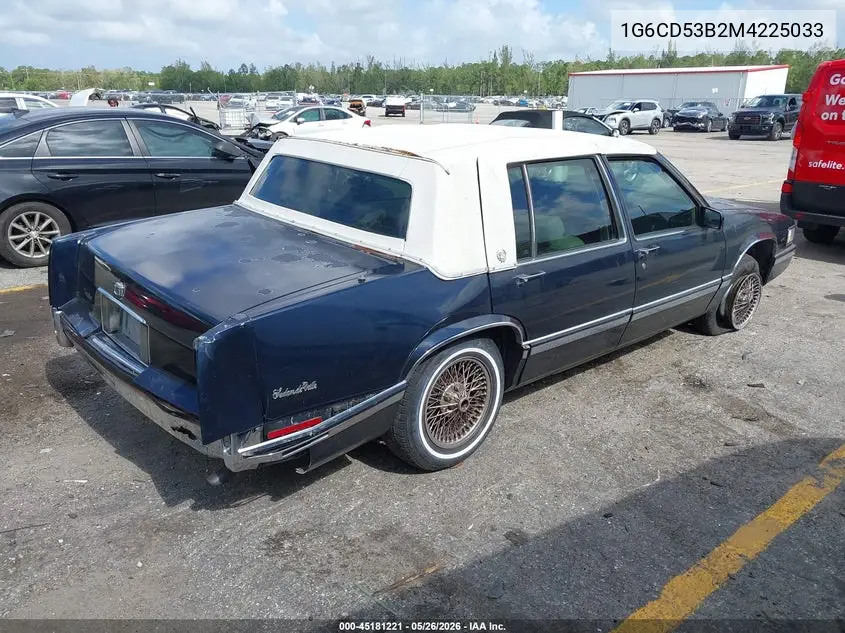 1991 Cadillac Deville VIN: 1G6CD53B2M4225033 Lot: 45181221