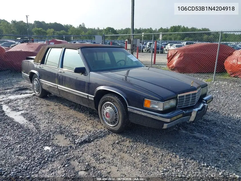 1992 Cadillac Deville VIN: 1G6CD53B1N4204918 Lot: 45415032
