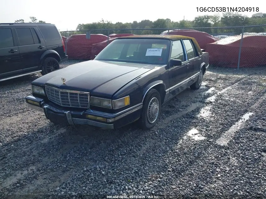 1992 Cadillac Deville VIN: 1G6CD53B1N4204918 Lot: 45415032