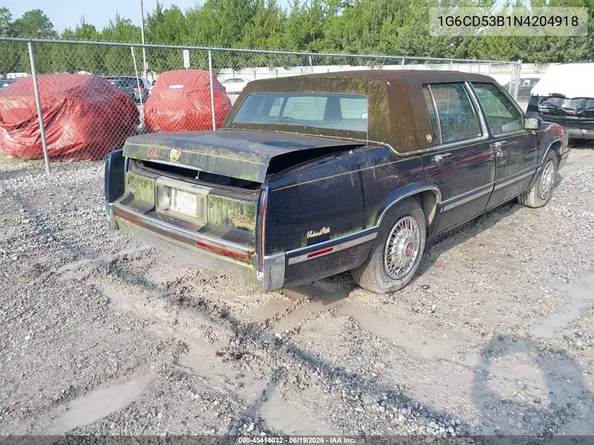1992 Cadillac Deville VIN: 1G6CD53B1N4204918 Lot: 45415032