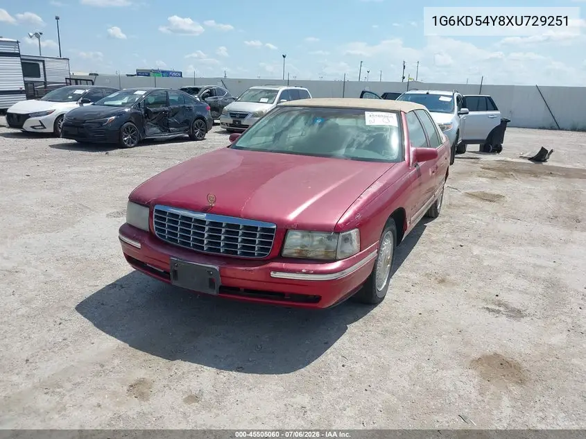 1999 Cadillac Deville Standard VIN: 1G6KD54Y8XU729251 Lot: 45505060