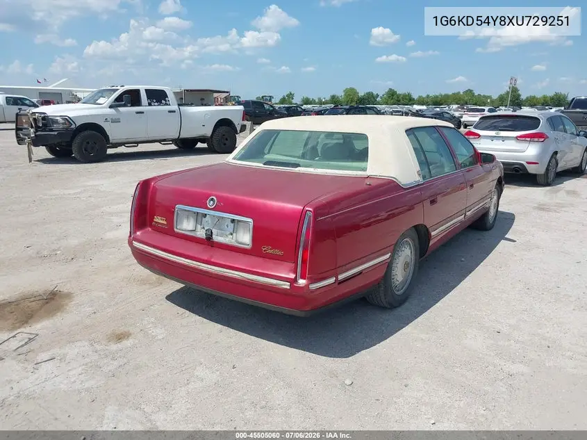 1999 Cadillac Deville Standard VIN: 1G6KD54Y8XU729251 Lot: 45505060