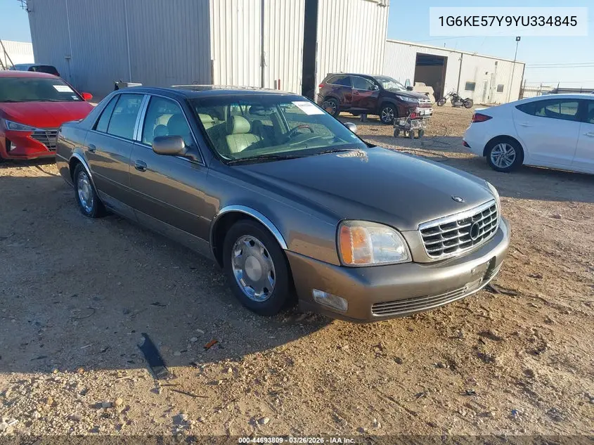 2000 Cadillac Deville Dhs VIN: 1G6KE57Y9YU334845 Lot: 44693809