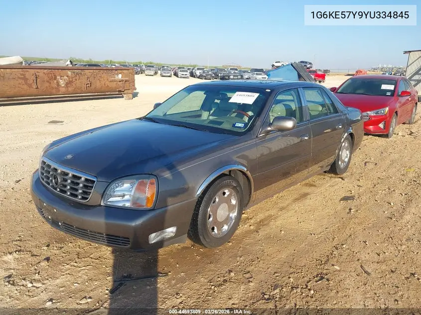 2000 Cadillac Deville Dhs VIN: 1G6KE57Y9YU334845 Lot: 44693809