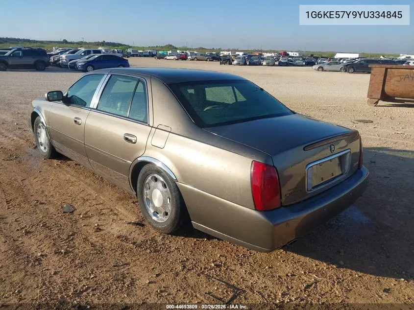 2000 Cadillac Deville Dhs VIN: 1G6KE57Y9YU334845 Lot: 44693809