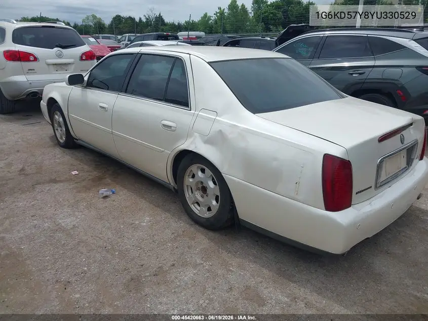 2000 Cadillac Deville Standard VIN: 1G6KD57Y8YU330529 Lot: 45420663