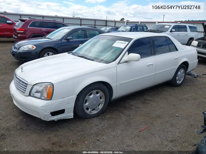 2000 Cadillac Deville Standard VIN: 1G6KD54Y7YU252748 Lot: 45450004
