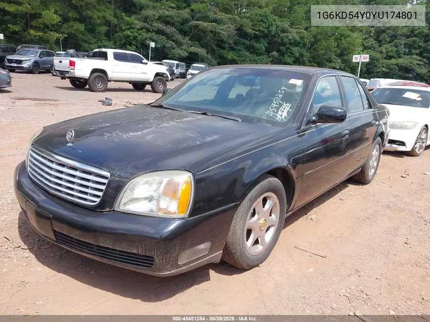 2000 Cadillac Deville Standard VIN: 1G6KD54Y0YU174801 Lot: 45451254