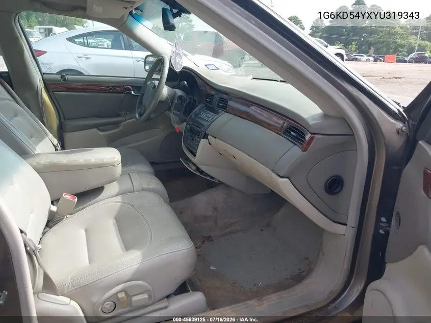2000 Cadillac Deville Standard VIN: 1G6KD54YXYU319343 Lot: 45639125