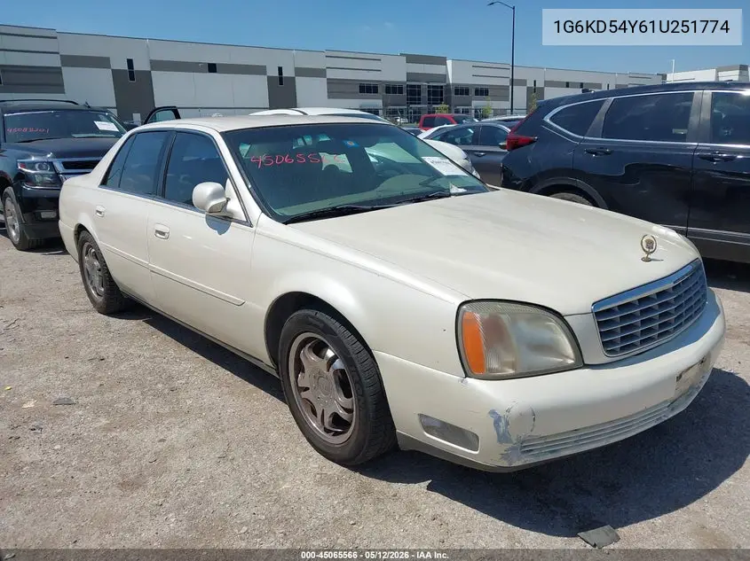 2001 Cadillac Deville Standard VIN: 1G6KD54Y61U251774 Lot: 45065566
