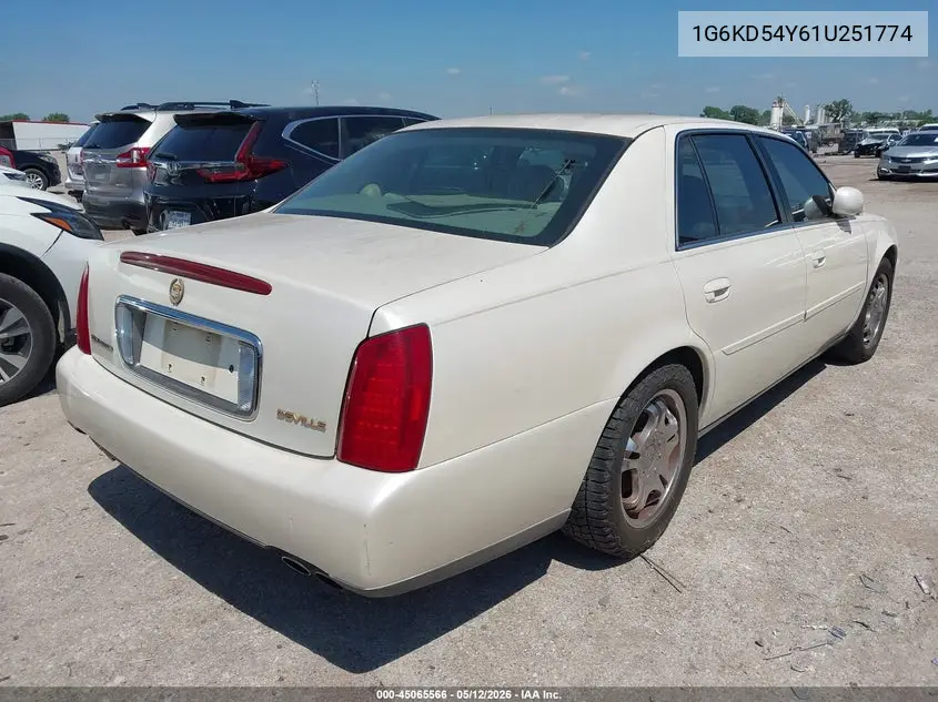 2001 Cadillac Deville Standard VIN: 1G6KD54Y61U251774 Lot: 45065566