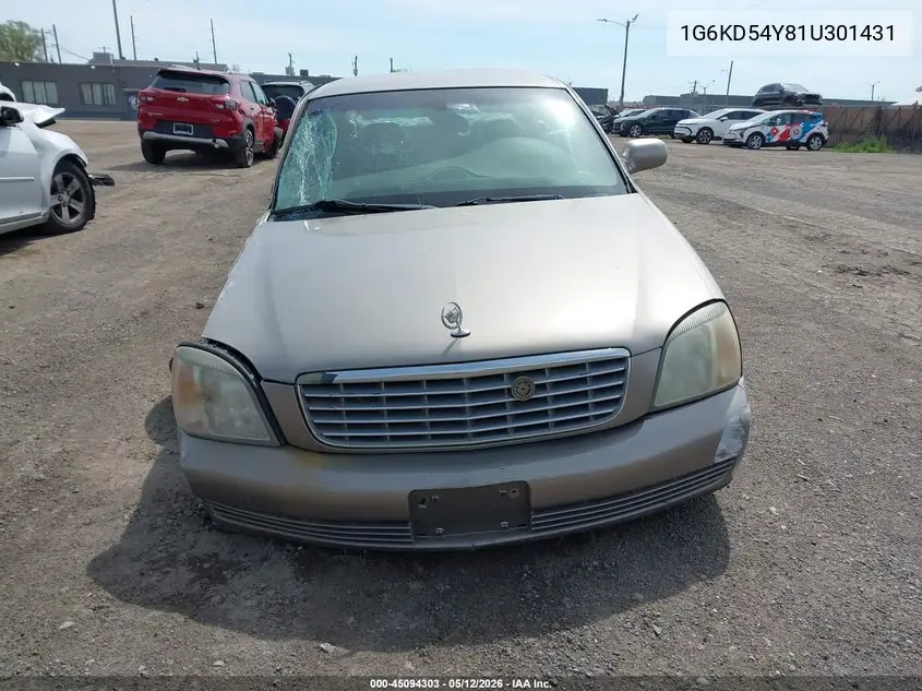 2001 Cadillac Deville Standard W/W20 VIN: 1G6KD54Y81U301431 Lot: 45094303