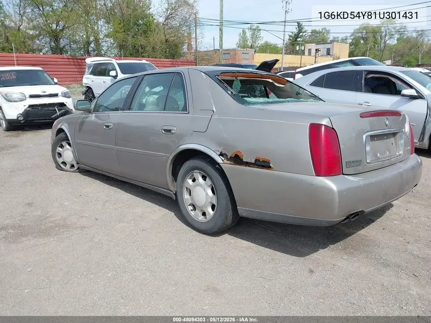 2001 Cadillac Deville Standard W/W20 VIN: 1G6KD54Y81U301431 Lot: 45094303