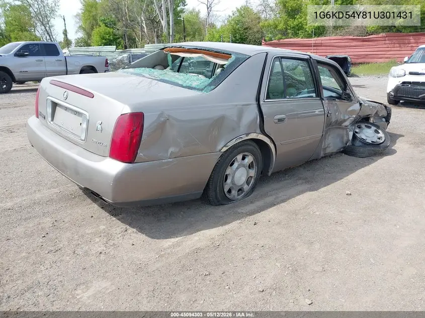2001 Cadillac Deville Standard W/W20 VIN: 1G6KD54Y81U301431 Lot: 45094303