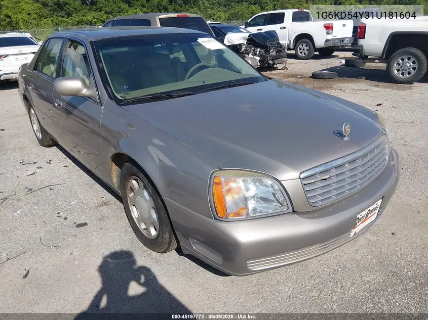 2001 Cadillac Deville Standard W/W20 VIN: 1G6KD54Y31U181604 Lot: 45197773