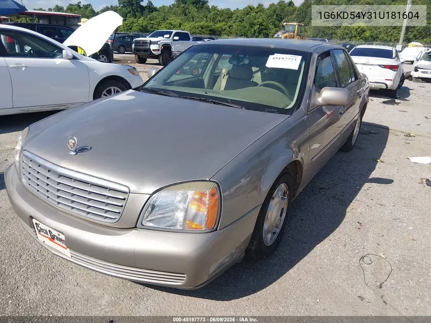 2001 Cadillac Deville Standard W/W20 VIN: 1G6KD54Y31U181604 Lot: 45197773