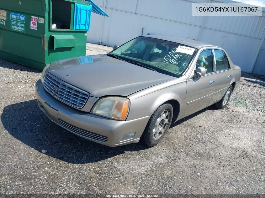 2001 Cadillac Deville Standard VIN: 1G6KD54YX1U167067 Lot: 45357842