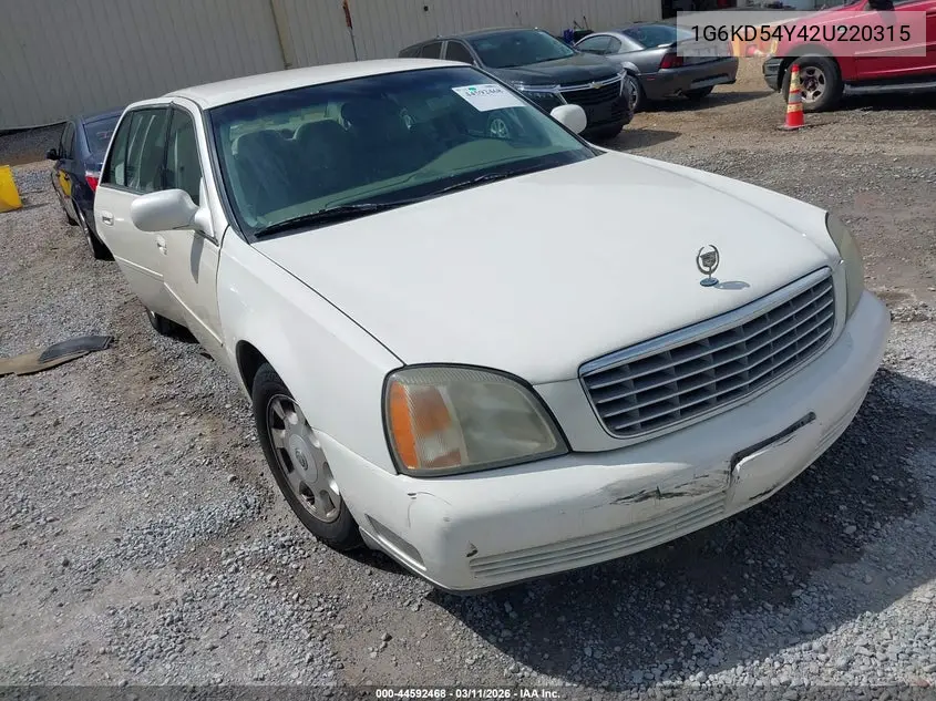 2002 Cadillac Deville Standard VIN: 1G6KD54Y42U220315 Lot: 44592468