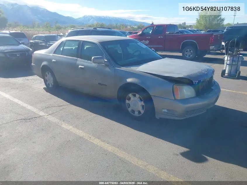 2002 Cadillac Deville Standard VIN: 1G6KD54Y82U107838 Lot: 44775353