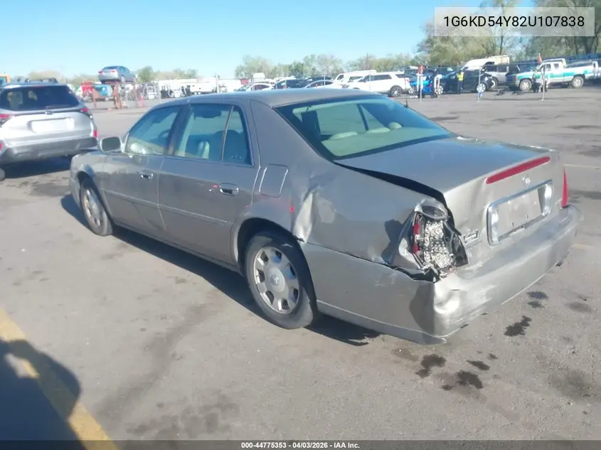 2002 Cadillac Deville Standard VIN: 1G6KD54Y82U107838 Lot: 44775353