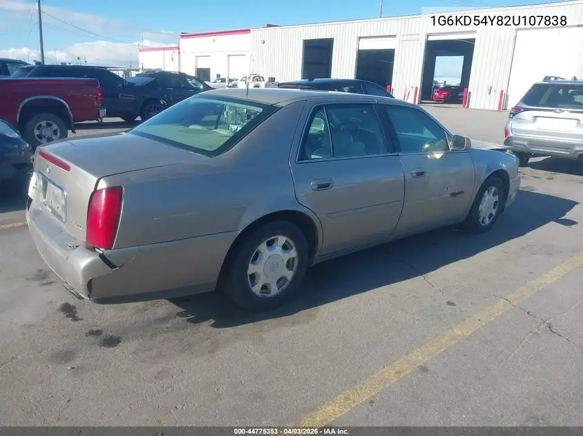 2002 Cadillac Deville Standard VIN: 1G6KD54Y82U107838 Lot: 44775353