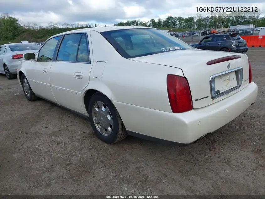 2002 Cadillac Deville Standard VIN: 1G6KD57Y22U132312 Lot: 45017579