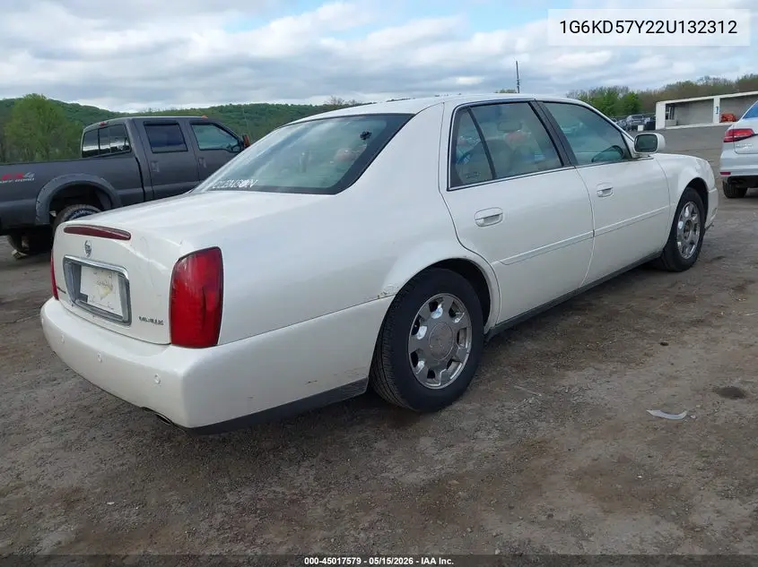 2002 Cadillac Deville Standard VIN: 1G6KD57Y22U132312 Lot: 45017579