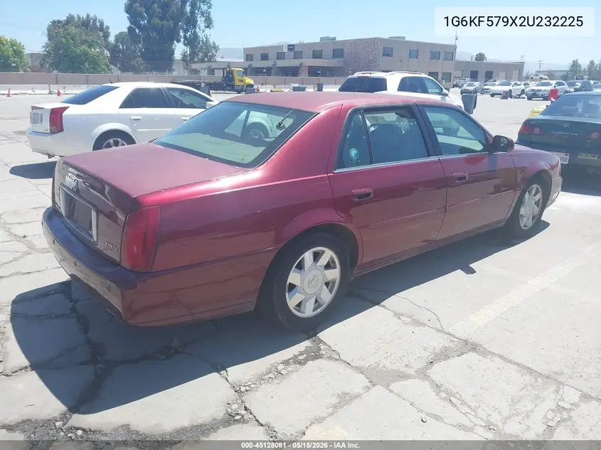 2002 Cadillac Deville Dts VIN: 1G6KF579X2U232225 Lot: 45128081