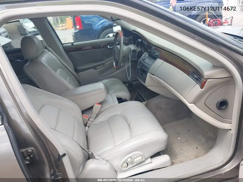 2002 Cadillac Deville Dhs VIN: 1G6KE57Y12U114672 Lot: 45133029