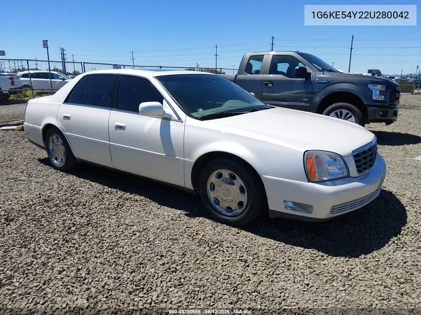 2002 Cadillac Deville Dhs VIN: 1G6KE54Y22U280042 Lot: 45350506