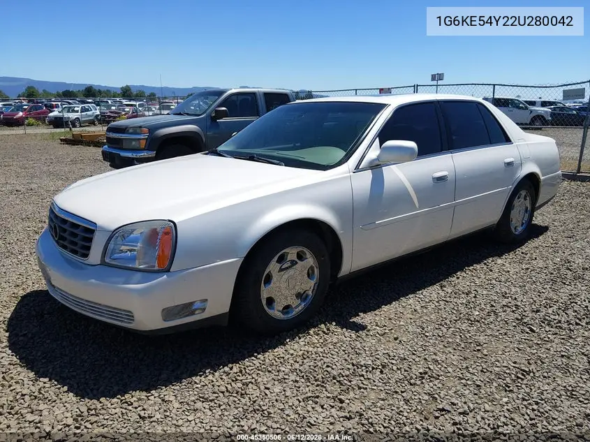2002 Cadillac Deville Dhs VIN: 1G6KE54Y22U280042 Lot: 45350506