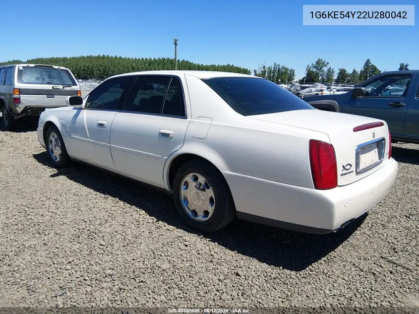 2002 Cadillac Deville Dhs VIN: 1G6KE54Y22U280042 Lot: 45350506