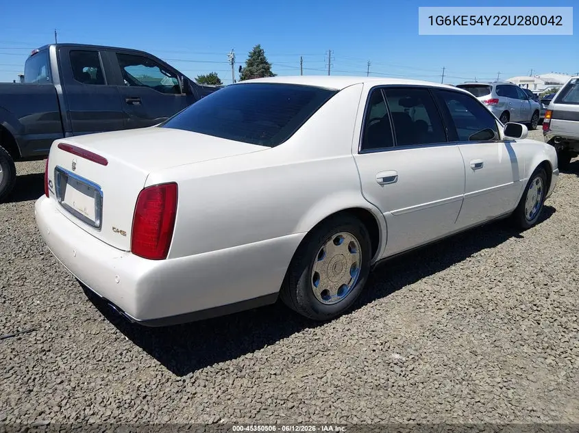 2002 Cadillac Deville Dhs VIN: 1G6KE54Y22U280042 Lot: 45350506