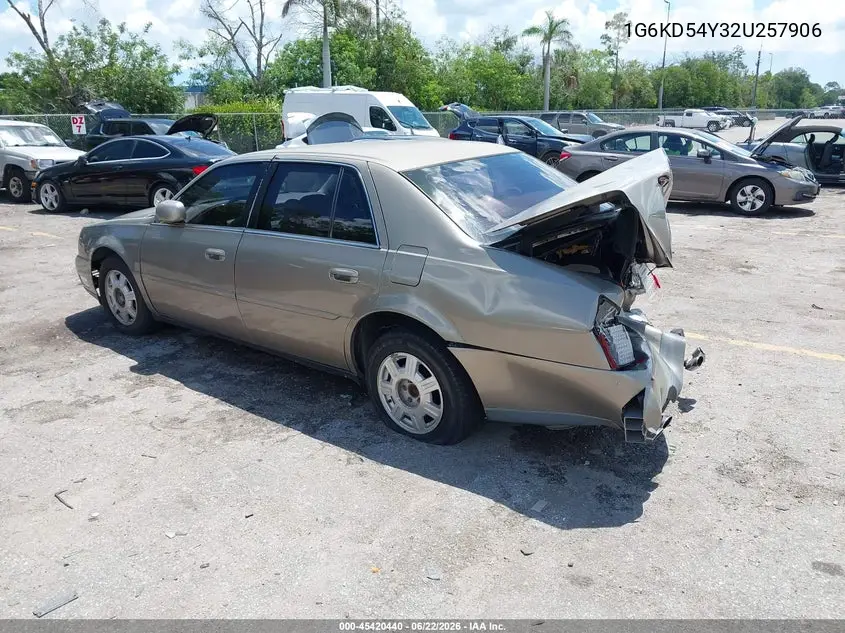 2002 Cadillac Deville VIN: 1G6KD54Y32U257906 Lot: 45420440