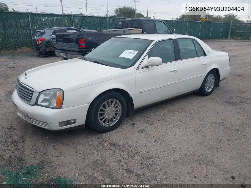 2003 Cadillac Deville Standard VIN: 1G6KD54Y93U204404 Lot: 43590368
