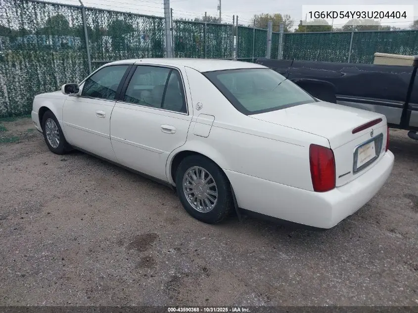 2003 Cadillac Deville Standard VIN: 1G6KD54Y93U204404 Lot: 43590368