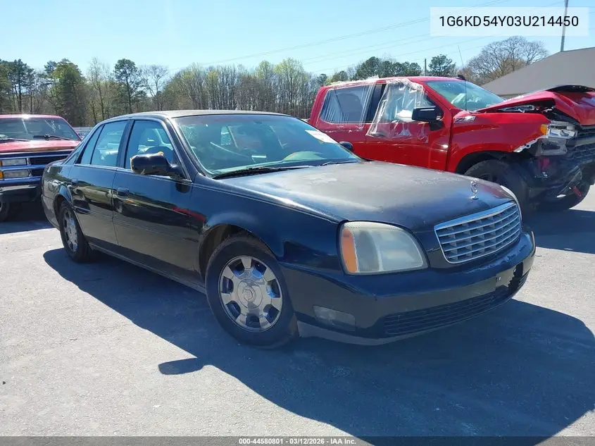 2003 Cadillac Deville Standard VIN: 1G6KD54Y03U214450 Lot: 44580801