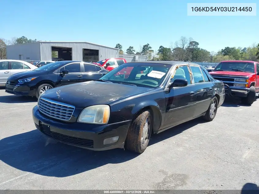 2003 Cadillac Deville Standard VIN: 1G6KD54Y03U214450 Lot: 44580801