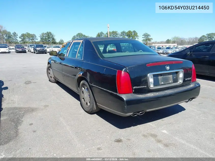 2003 Cadillac Deville Standard VIN: 1G6KD54Y03U214450 Lot: 44580801