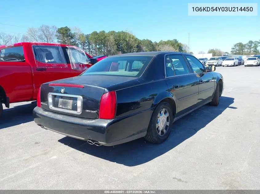 2003 Cadillac Deville Standard VIN: 1G6KD54Y03U214450 Lot: 44580801